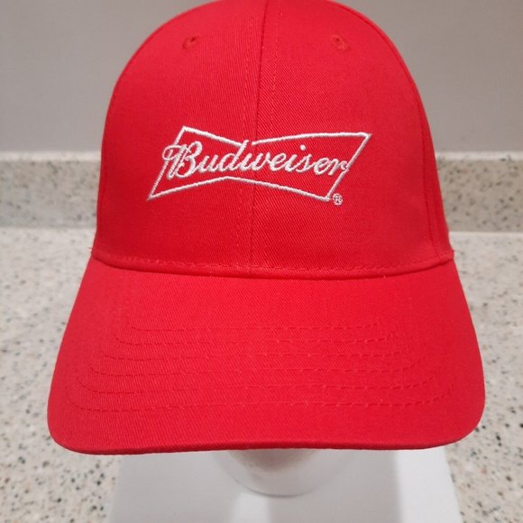 Budweiser Red Ball Cap Hook and Loop Adjustable NWOT - Picture 1 of 6